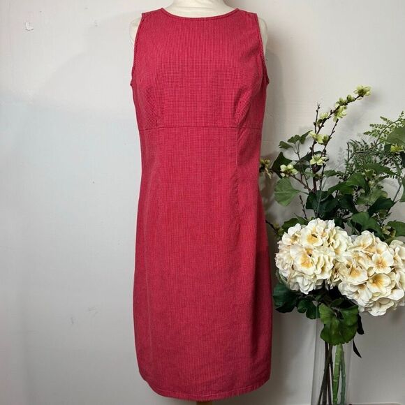 Liz Claiborne Dresses & Skirts - Y2K Liz Claiborne Lizsport Red Micro-Gingham Sheath Dress | Size 10